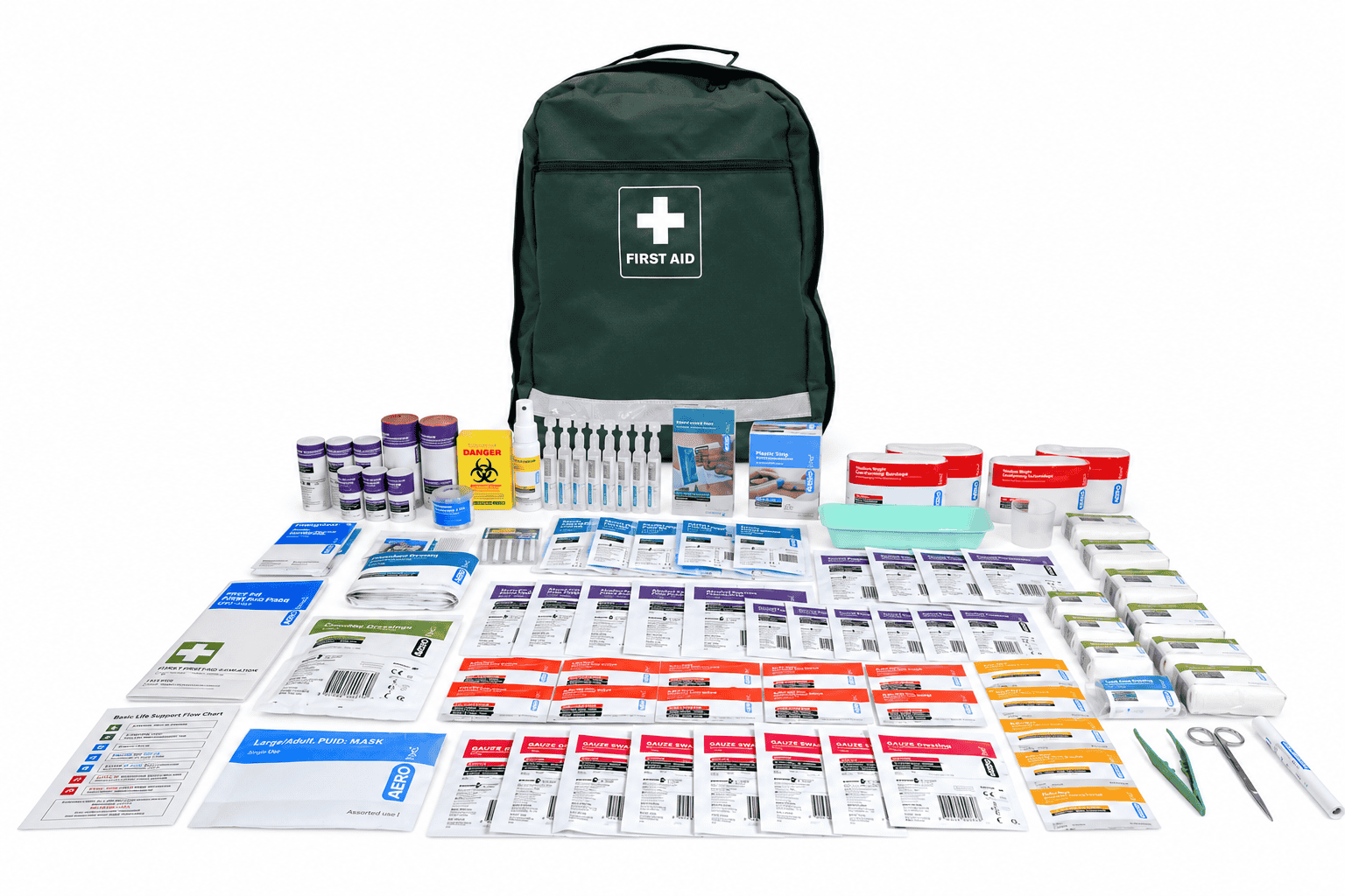 Operator first aid backpack inclusion